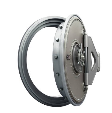 Boş İngotlar yüksek çözünürlükte 3d render görüntü ile büyük bir kasa kapısı 