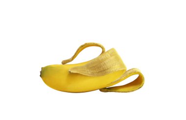 Yarı açık muz muz soyulmuş 3d render beyaz arka plan yok 