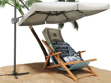 Bir kredi tatil kavramı kavramı seyahat yüz doları b