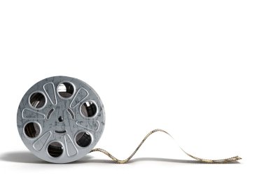 beyaz üzerine bir film şeridi 3d render ile film reel