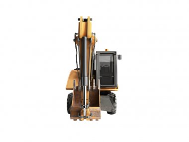 Sarı tekerlekler Paletler-Düzleme paleti üzerinde 3d render beyaz gölge yok