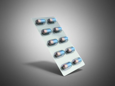 Hap paketi Blister Grey 3d çizim