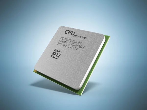 Processadores de computador central CPU Alta resolução de renderização 3d em blu — Fotografia de Stock