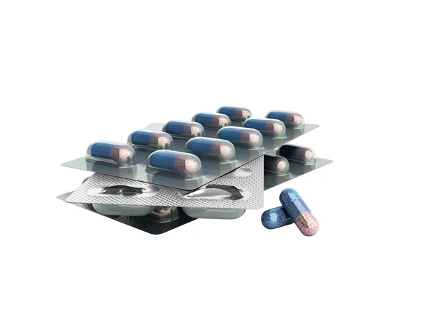 Pills Package Blister 3D иллюстрация на белом без тени — стоковое фото