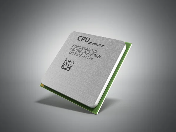 Central Computer Processors CPU High resolution 3d render on gre — Stock Photo, Image