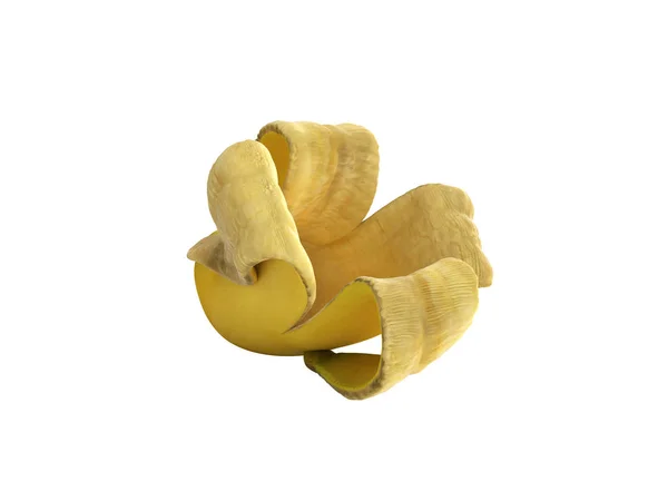 Halvt skalad banan öppen Banana 3d render på vit bakgrund nr — Stockfoto