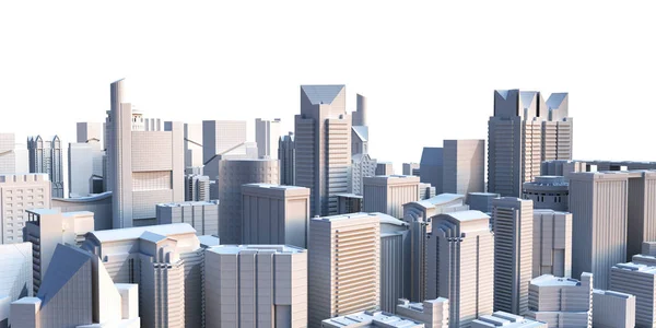 Панорамний міський пейзаж сучасна панорама висотних будівель стелі — стокове фото
