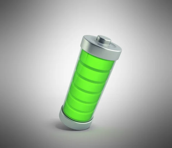 バッテリ充電バッテリ充電レベル インジケーターの灰色の 3 d 光を示す — ストック写真