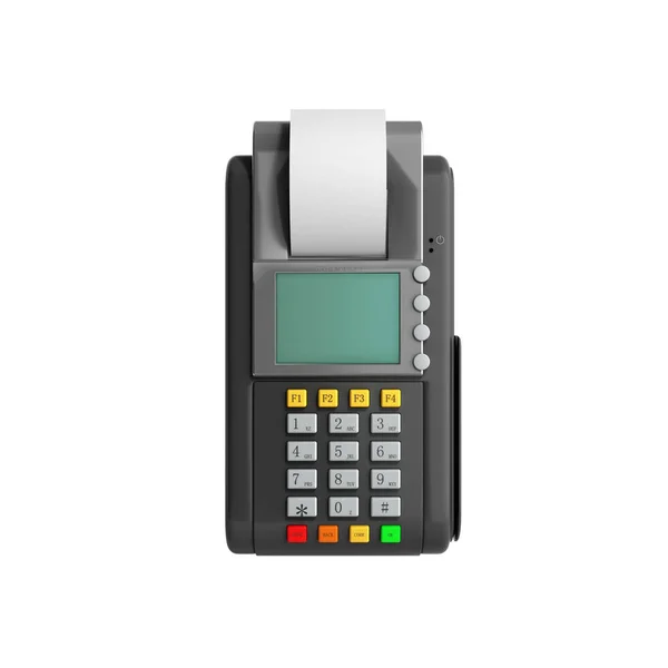 Credit Card trminal Machine 3D-rendering op wit — Stockfoto