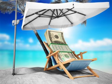 Bir kredi tatil kavramı kavramı seyahat yüz doları b