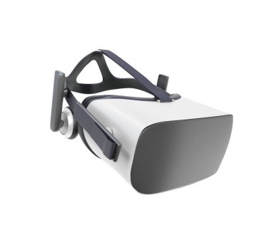 Siyah ve beyaz Vr sanal gerçeklik kulaklık üzerinde beyaz Bac izole