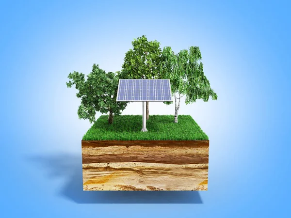 Concept of alternative energy 3d illustration of cross section o — Stock Photo, Image