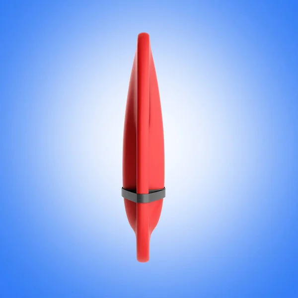 Vermelho jogar bóia 3d render no fundo azul — Fotografia de Stock