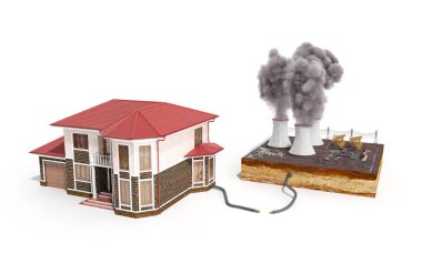 Ekolojik temiz enerji ev kavramı va hava durumu