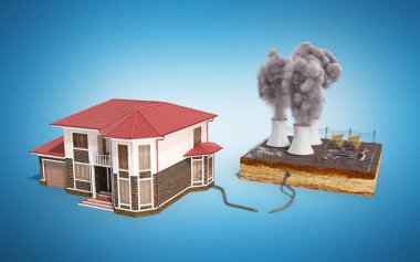 Ekolojik temiz enerji ev kavramı va hava durumu