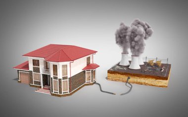 Ekolojik temiz enerji ev kavramı va hava durumu