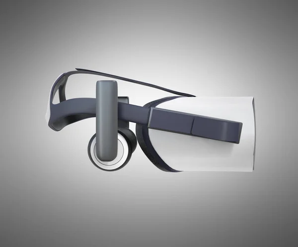 Schwarz-weiß vr Virtual Reality Headset auf grauem Hintergrund 3d — Stockfoto