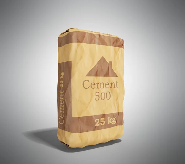 Cement bag on grey background 3D rendering image