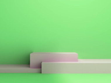 Basit yeşil üç aşamalı 3D canlandırma görüntüsü