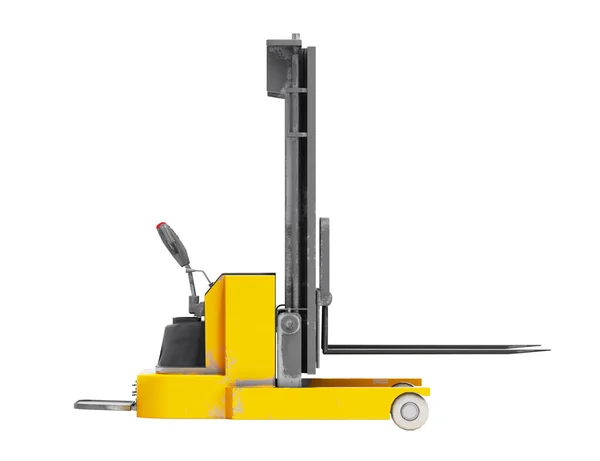 Forklift loader isolated 3D render on white no shadow — 스톡 사진
