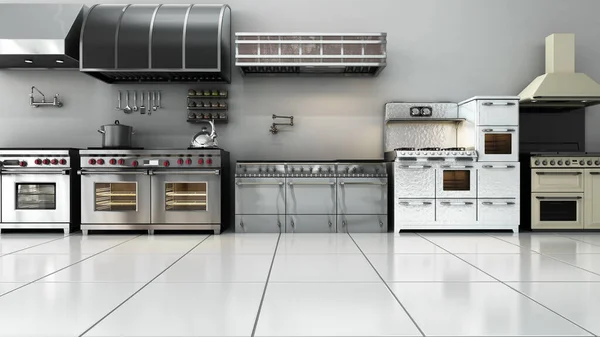 Кухонна техніка в супермаркеті 3d візуалізація зображення — стокове фото