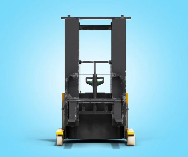 Forklift loader 3D render on blue gradient background — Stock Photo, Image