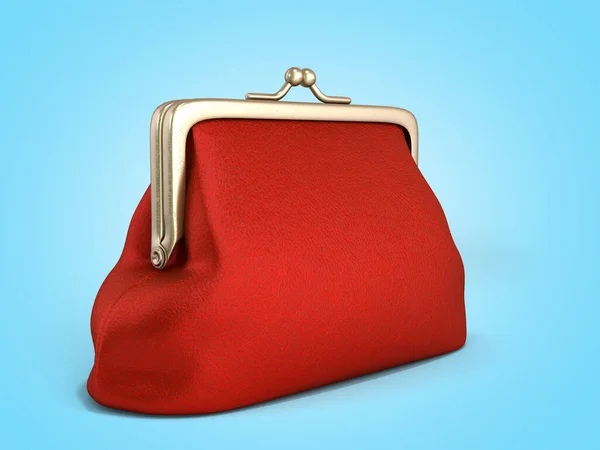 Rote Brieftasche auf blauem Hintergrund schließen — Stockfoto