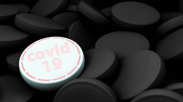 Coronavirus 3D oluşturma arkaplanından modern konsept hapı