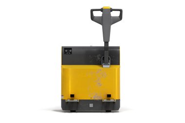 Forklift yükleyicisi beyaz üzerine izole edilmiş 3d görüntüleyici