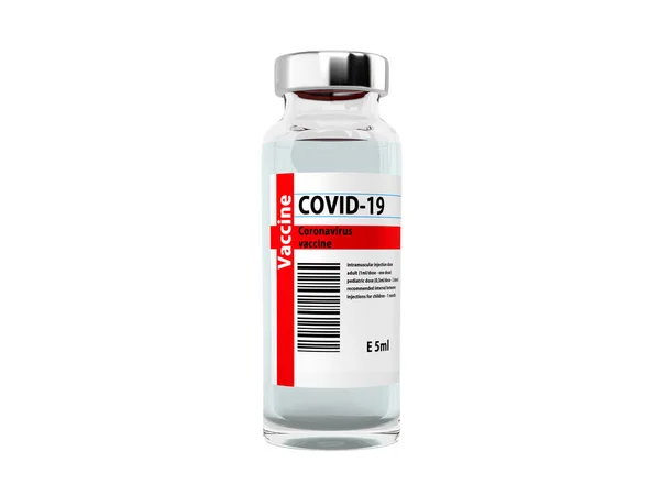 Moderní Konceptjednodávková Ampulová Vakcína Koronaviru Podání Bílém Bez Stínu — Stock fotografie