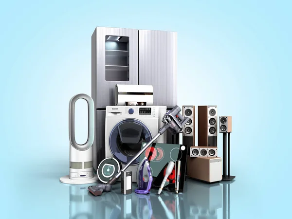 Home Appliances Commerce Online Shopping Concept Render Blue Gradient — Stock Photo, Image