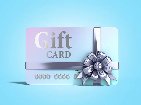 Vip Gift Card Bow Render Blue Gradient Background — Stock Photo, Image