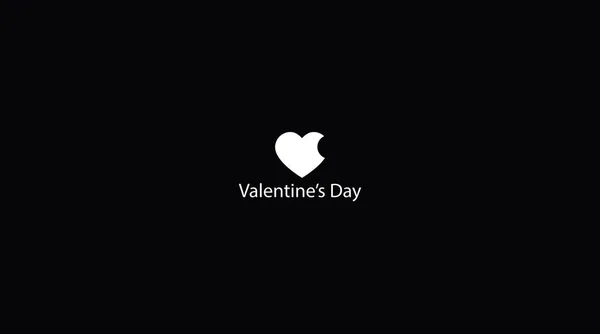 Sevgililer günü siyah beyaz logo — Stok Vektör