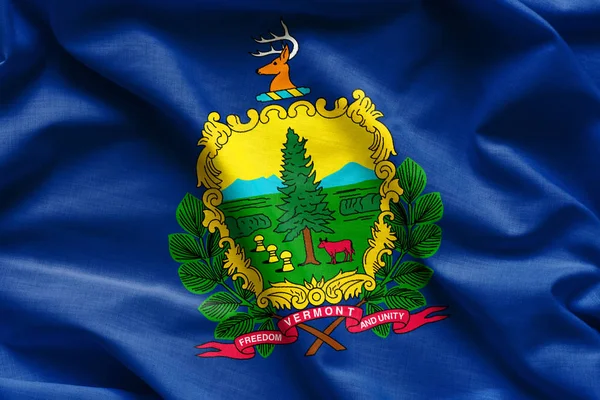 Флаг Вермонта по размахиванию тканями — стоковое фото