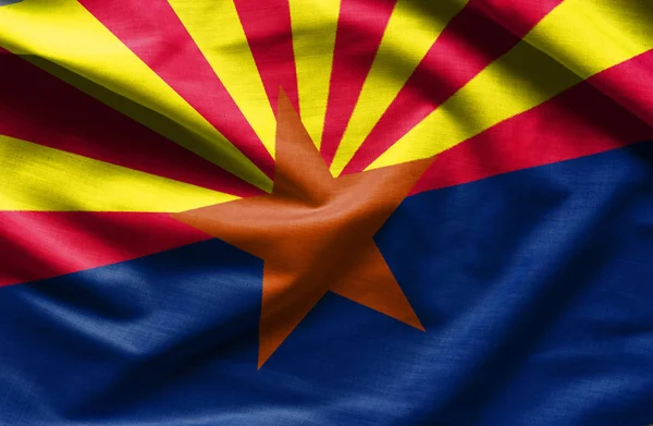 Modèle de drapeau Arizona sur la texture du tissu — Photo