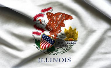 Illinois bayrak - ABD bayrakları kumaş dokusu