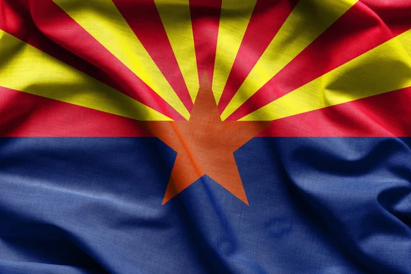 Textura de tecido da bandeira do Arizona - Bandeiras dos EUA — Fotografia de Stock