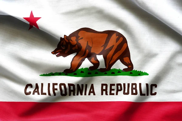 Textura de tecido das bandeiras da bandeira da Califórnia dos EUA — Fotografia de Stock