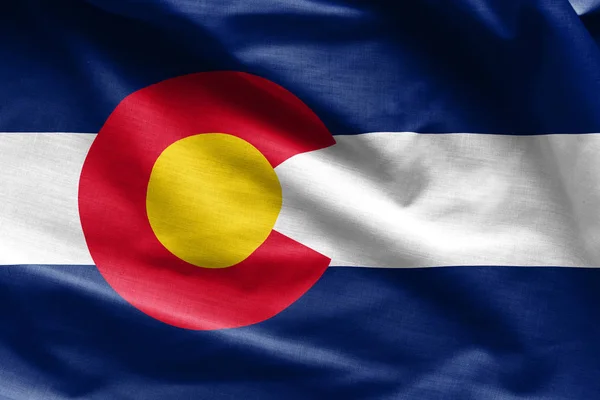 Stof textuur van de vlag van Colorado - vlaggen uit de VS — Stockfoto