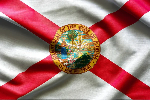 Текстура ткани флага Флориды - Флаги США — стоковое фото
