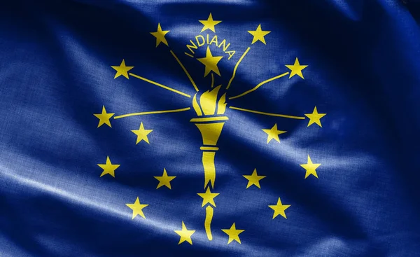 Textura de tecido da Bandeira de Indiana - Bandeiras dos EUA — Fotografia de Stock