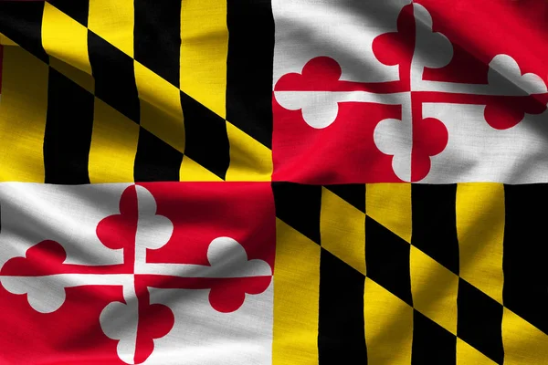 Textura de la tela de la bandera de Maryland - Banderas de los EE.UU. —  Fotos de Stock