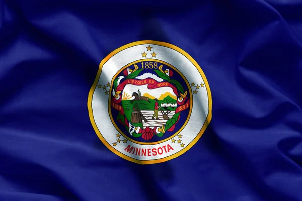 Texture tissu du drapeau du Minnesota - Drapeaux des États-Unis — Photo