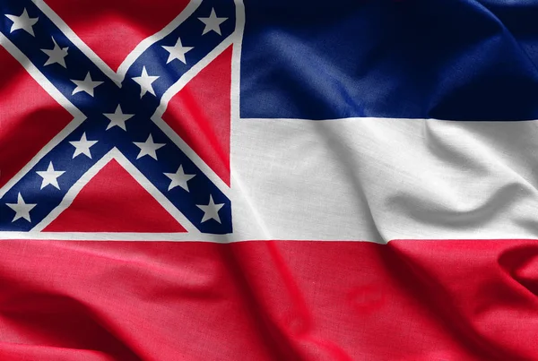 Texture tissu du drapeau du Mississippi - Drapeaux des États-Unis — Photo