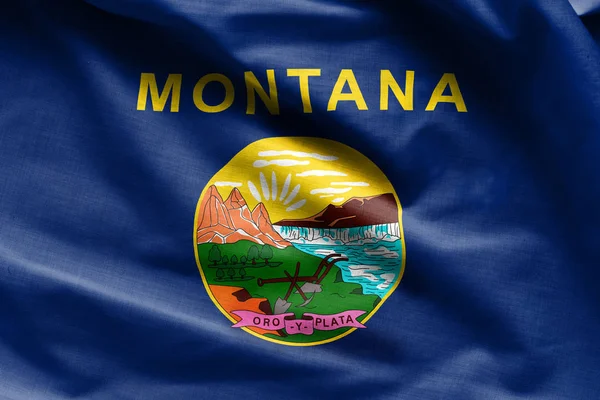 Texture tissu du drapeau du Montana - Drapeaux des États-Unis — Photo