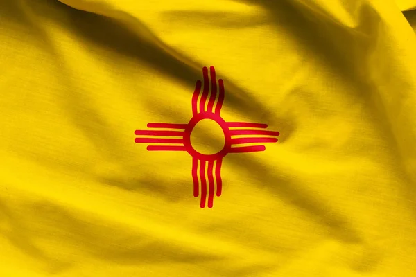 Textura de tecido da Bandeira do Novo México - Bandeiras dos EUA — Fotografia de Stock