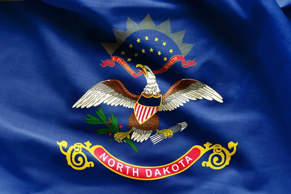 Texture des tissus du drapeau du Dakota du Nord - Drapeaux des États-Unis — Photo