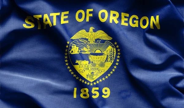Fabric texture of the Oregon Flag - Flags from the USA — Stock Photo, Image
