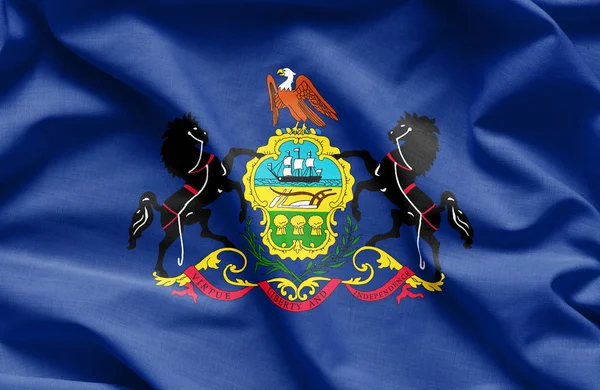 Stof textuur van de vlag van Pennsylvania - vlaggen uit de VS — Stockfoto