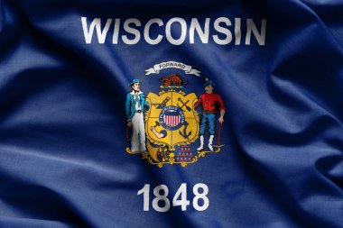 Kumaş bayrak Wisconsin sallayarak